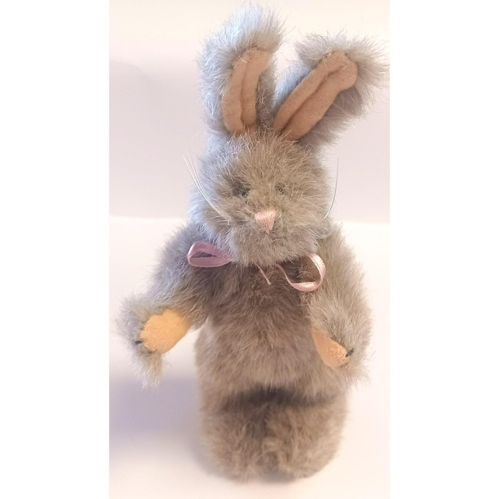 Vintage 1990 Boyds Collection Brown Bunny Rabbit Plush Jointed Stuffed Animal 7"